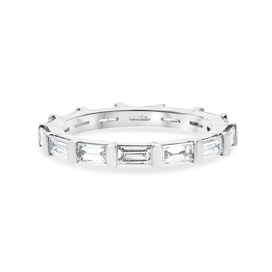 Platinum Bar-Set Lab Diamond Eternity Band