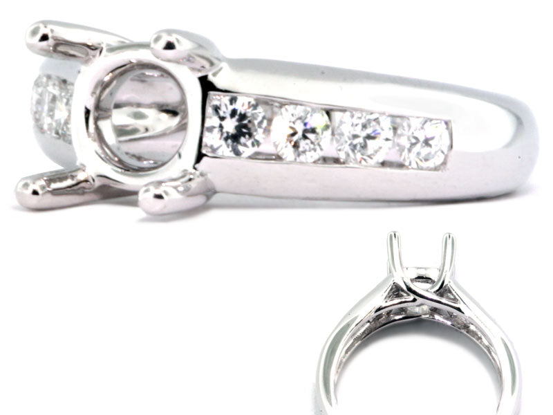 0.49 Carat Plat Channel Set Diamond Engagement Mounting