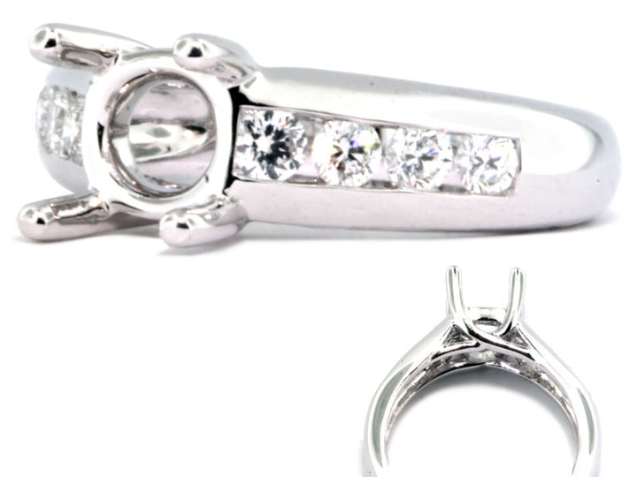 0.49 Carat Plat Channel Set Diamond Engagement Mounting