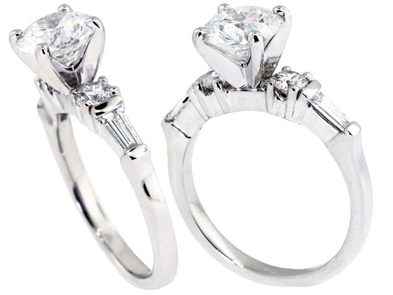 Five-Stone Round and Baguette Engagement Setting