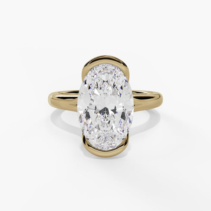 14K Yellow Gold 3ct Oval Lab-Grown Diamond Engagement Ring
