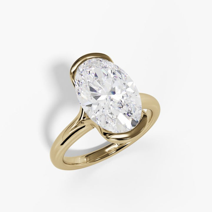 14K Yellow Gold 3ct Oval Lab-Grown Diamond Engagement Ring