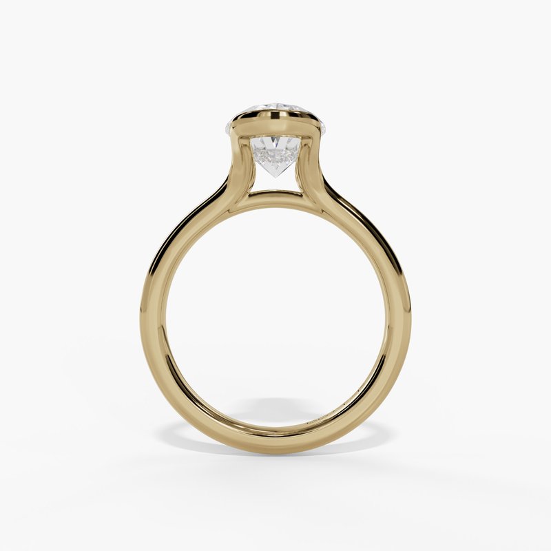14K Yellow Gold 3ct Oval Lab-Grown Diamond Engagement Ring