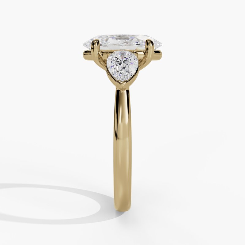 3.00ct Oval Lab-Grown Diamond 3-Stone 14K Gold Ring
