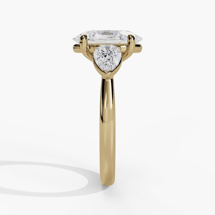 3.00ct Oval Lab-Grown Diamond 3-Stone 14K Gold Ring