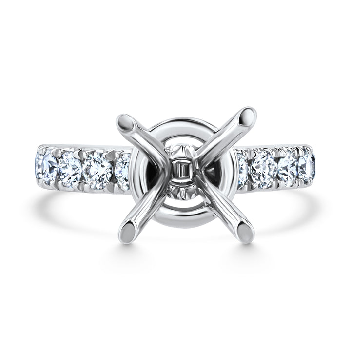 Platinum Engagement Ring Mount with 0.80ct Diamond Halo