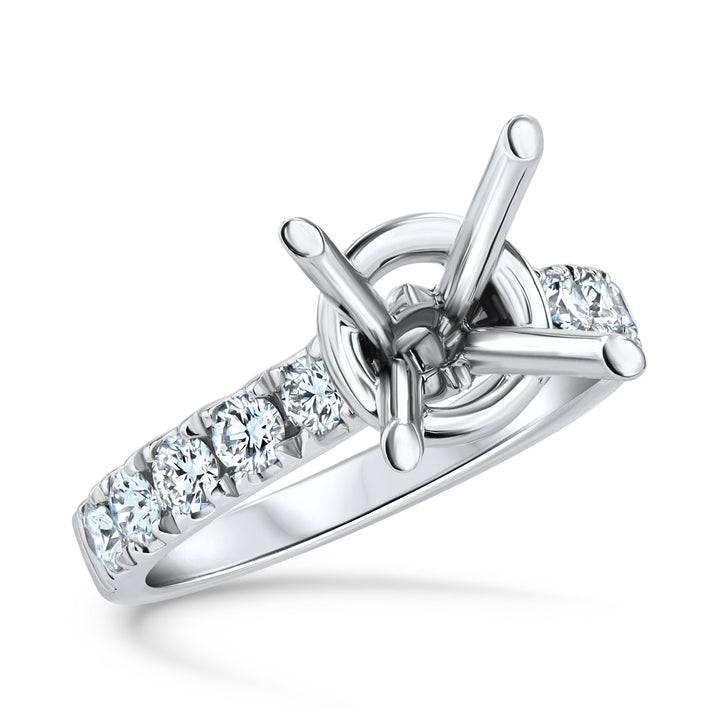 Platinum Engagement Ring Mount with 0.80ct Diamond Halo