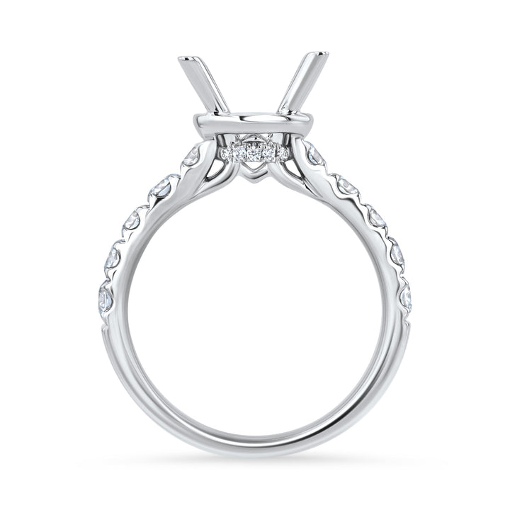 Platinum Engagement Ring Mount with 0.80ct Diamond Halo