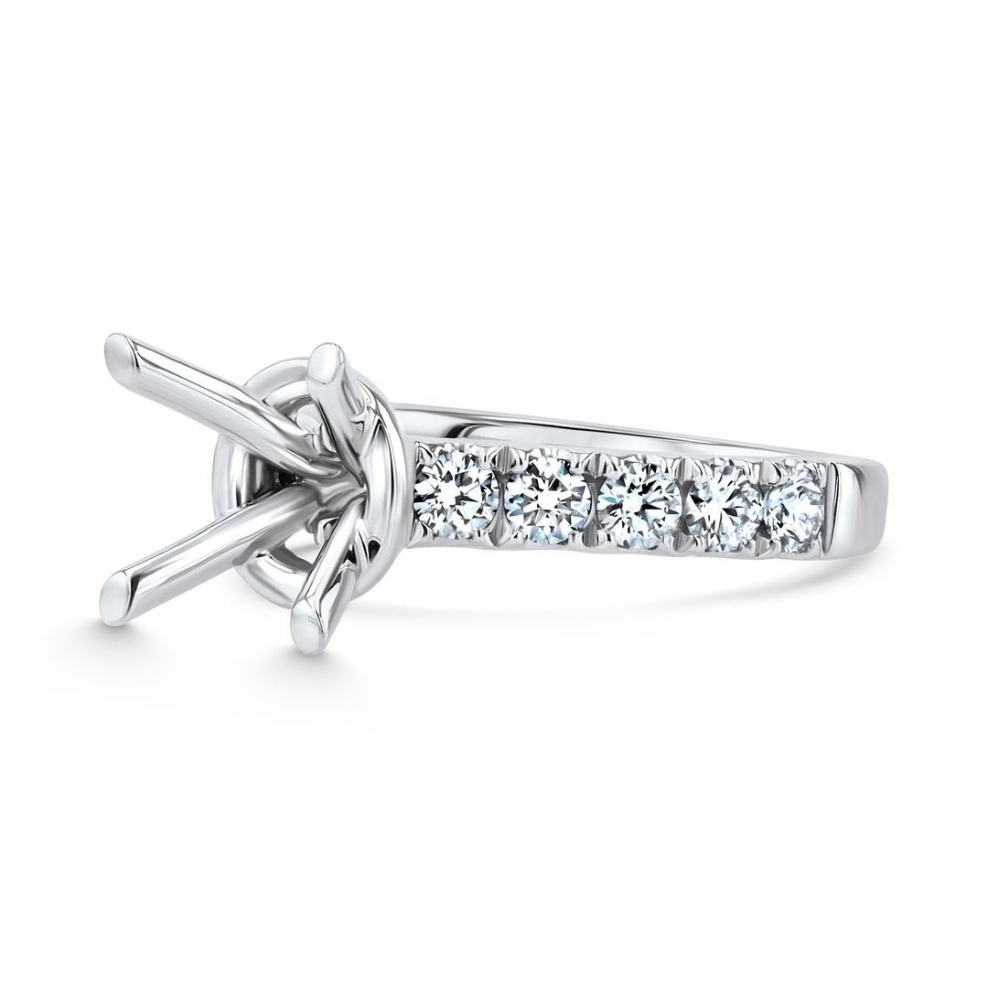 Platinum Engagement Ring Mount with 0.80ct Diamond Halo