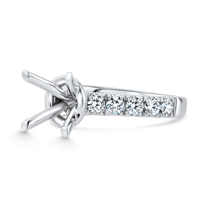 Platinum Engagement Ring Mount with 0.80ct Diamond Halo