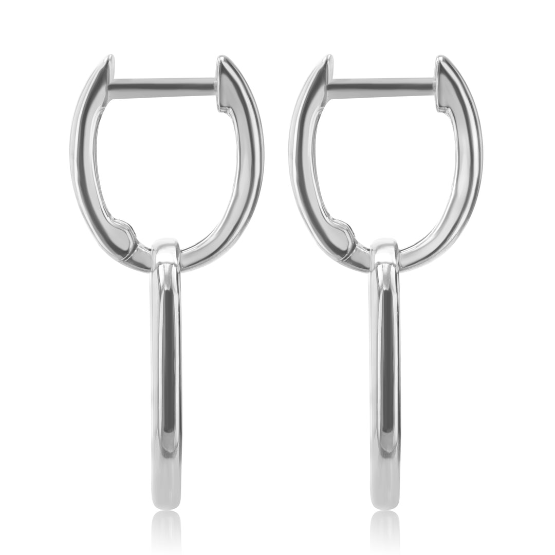 18K White Gold Oval Diamond Pavé Earrings, 1.22 ct