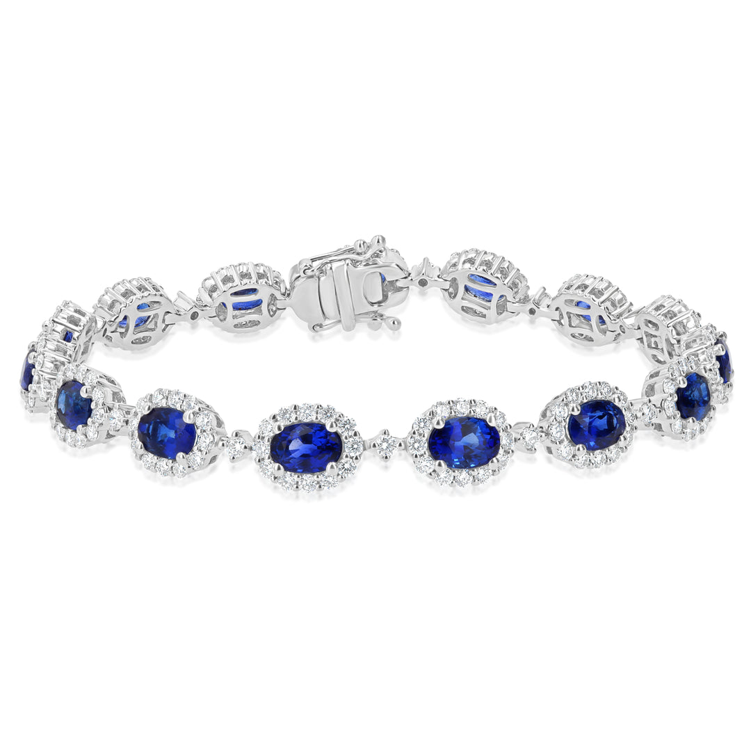 18K White Gold Sapphire & Diamond Statement Bracelet