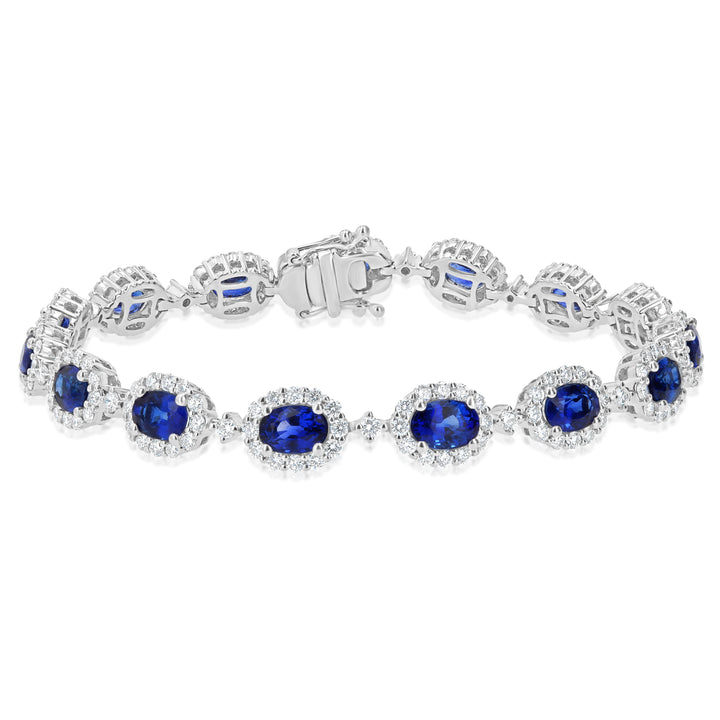 18K White Gold Sapphire & Diamond Statement Bracelet