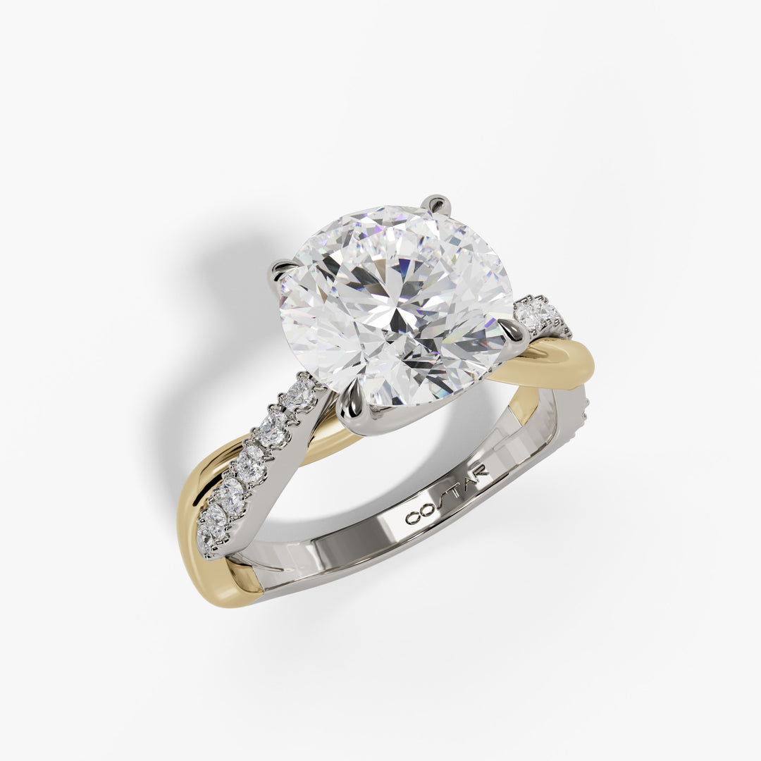Two-Tone 18K Gold & Platinum Engagement Ring Setting