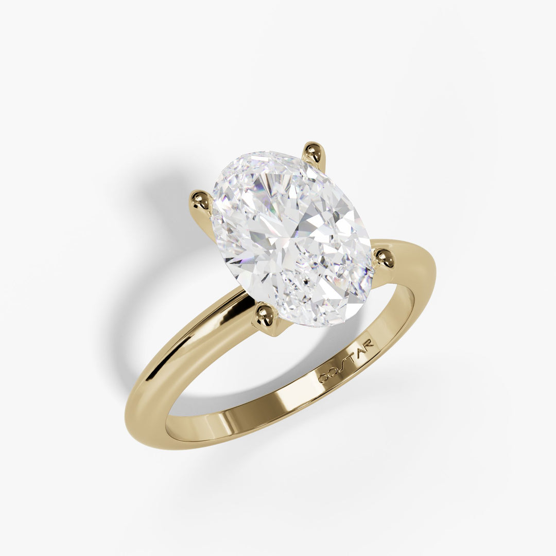 18K Yellow Gold Engagement Ring Setting for 3.00 ct Oval