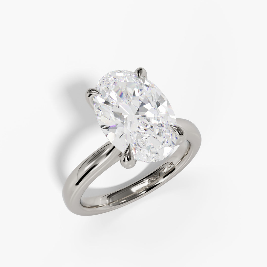 Platinum Engagement Ring Setting for 3.00 ct Oval Stone