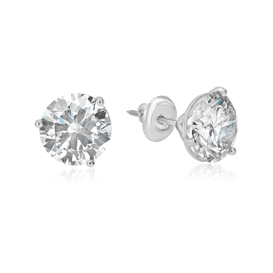 14KT White Gold Lab-Grown 6ct Diamond Martini Stud Earrings