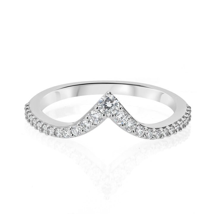 Platinum In-Line V Diamond Band 0.24ct
