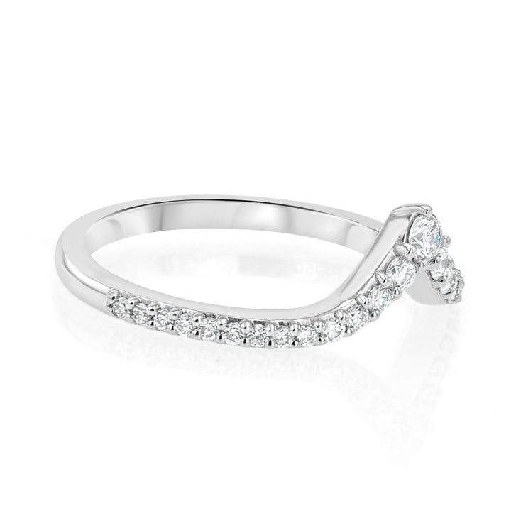 Platinum In-Line V Diamond Band 0.24ct