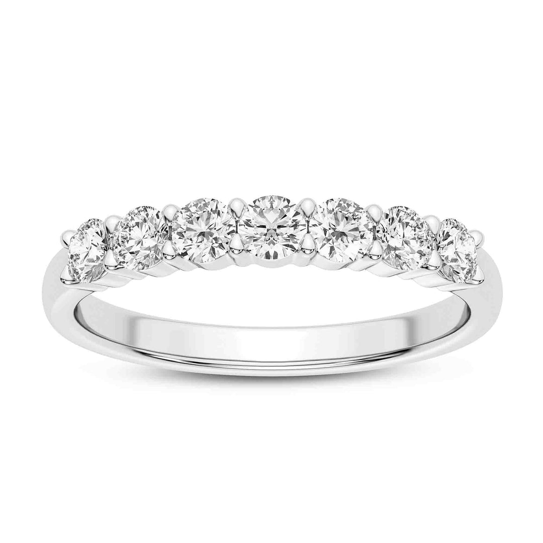 Platinum Wedding Band with 7 Round Brilliant Diamonds 0.55ct