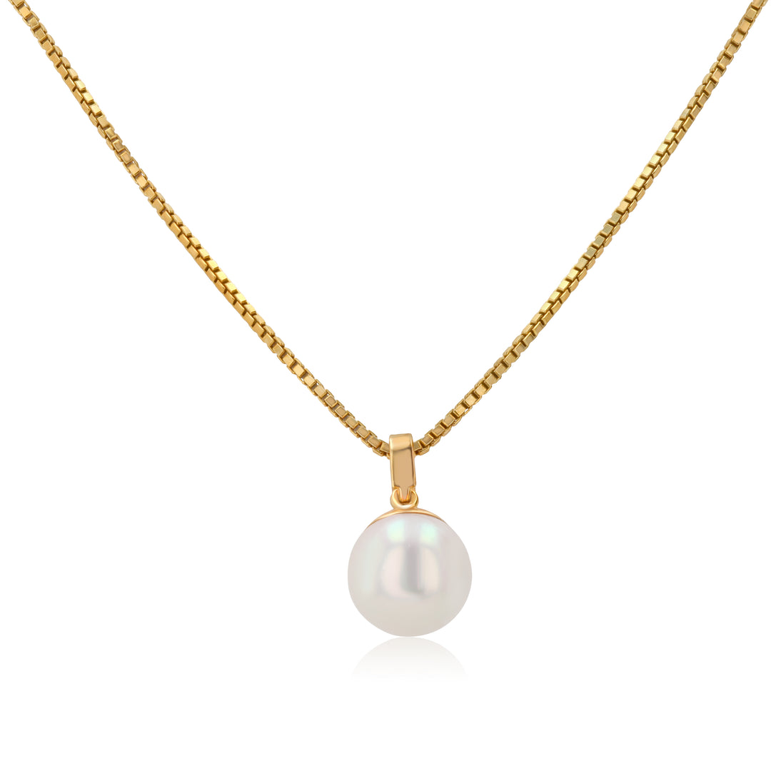 8mm Akoya Pearl Stud Pendant in 14K Yellow Gold