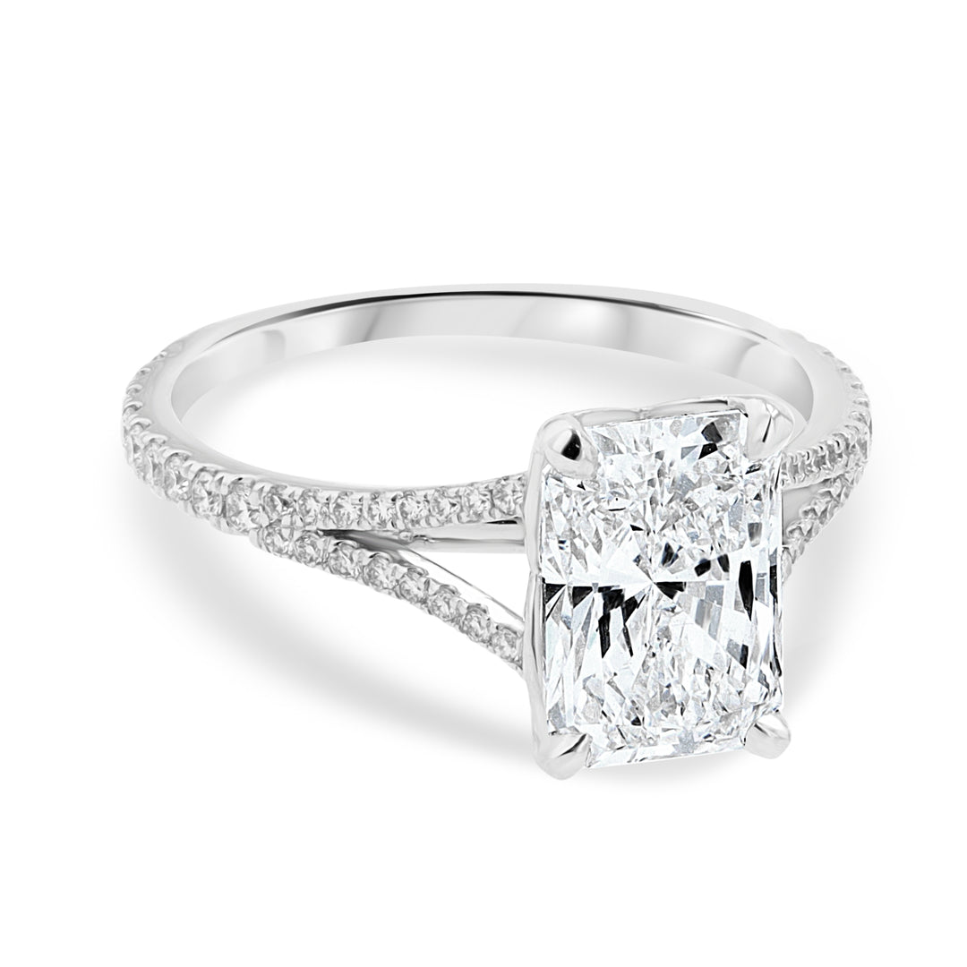 14K White Gold Engagement Ring with 1.51ct Lab-Grown Diamond