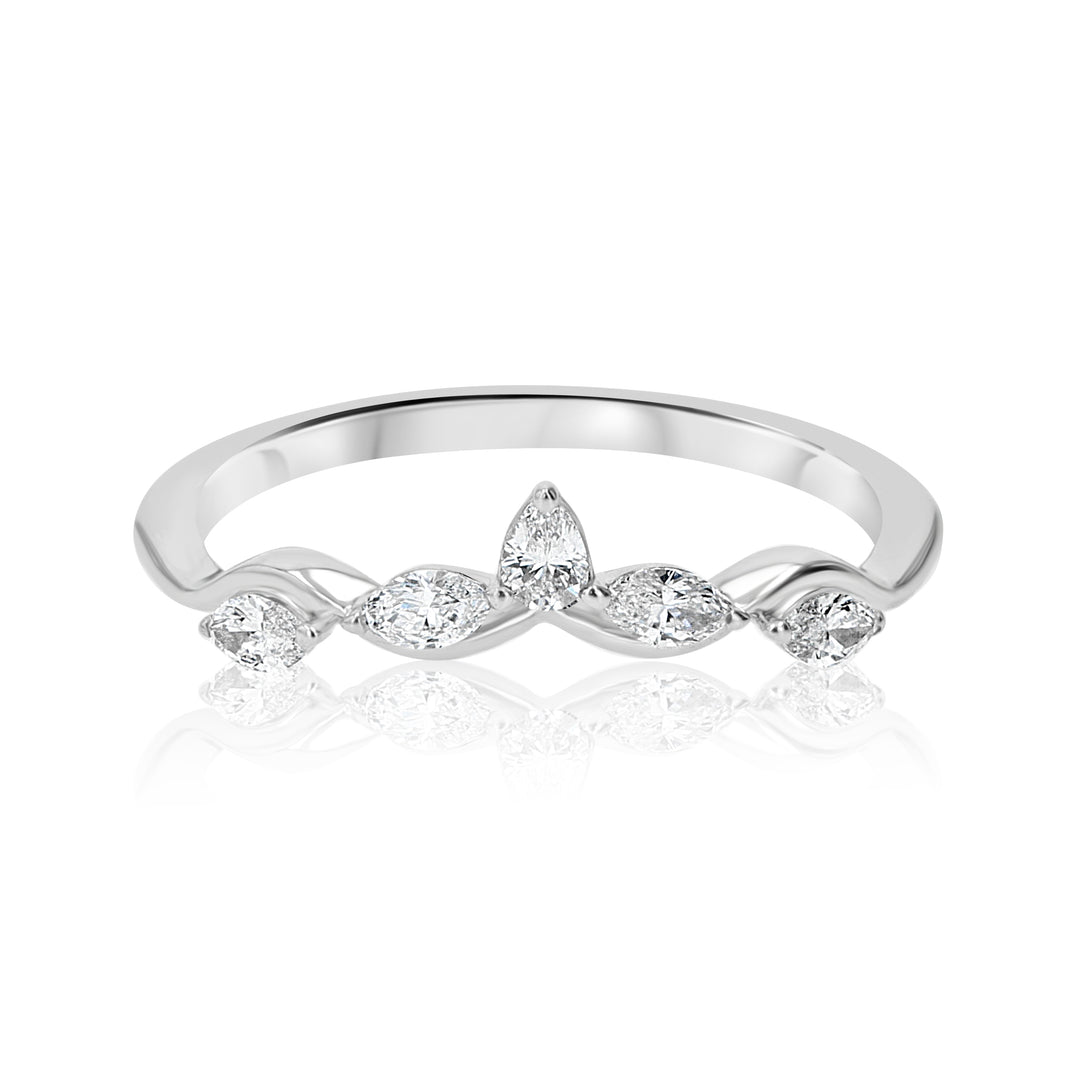 Platinum Marquise Diamond In-Line Accent Band 0.42 ct