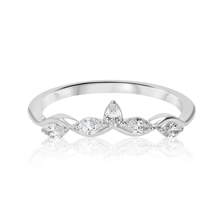 Platinum Marquise Diamond In-Line Accent Band 0.42 ct
