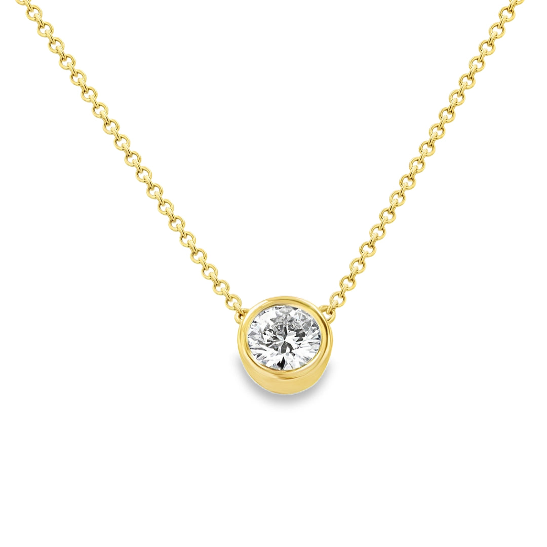 14kt Yellow Gold 1.00ct Lab-Grown Diamond Bezel Pendant