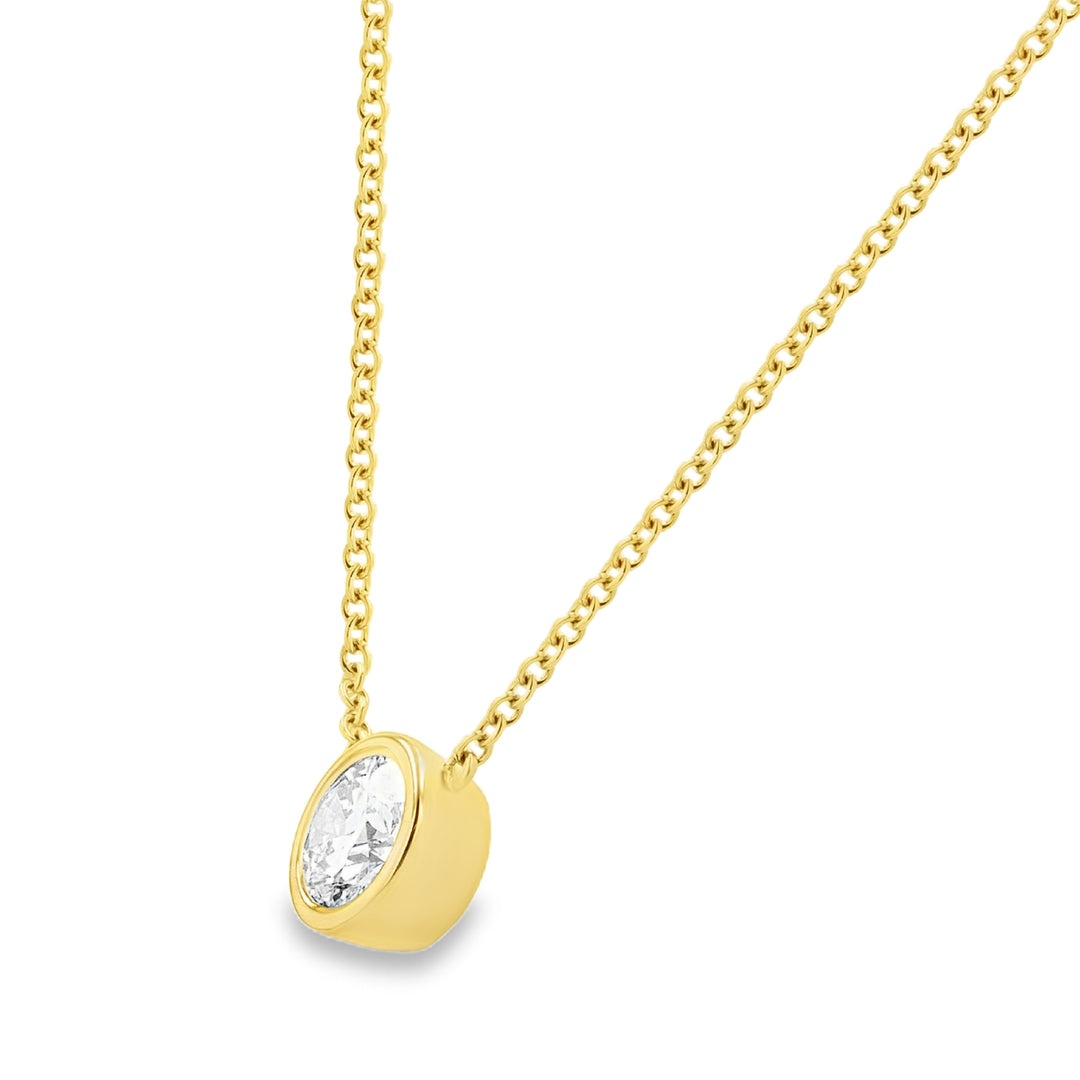 14kt Yellow Gold 1.00ct Lab-Grown Diamond Bezel Pendant