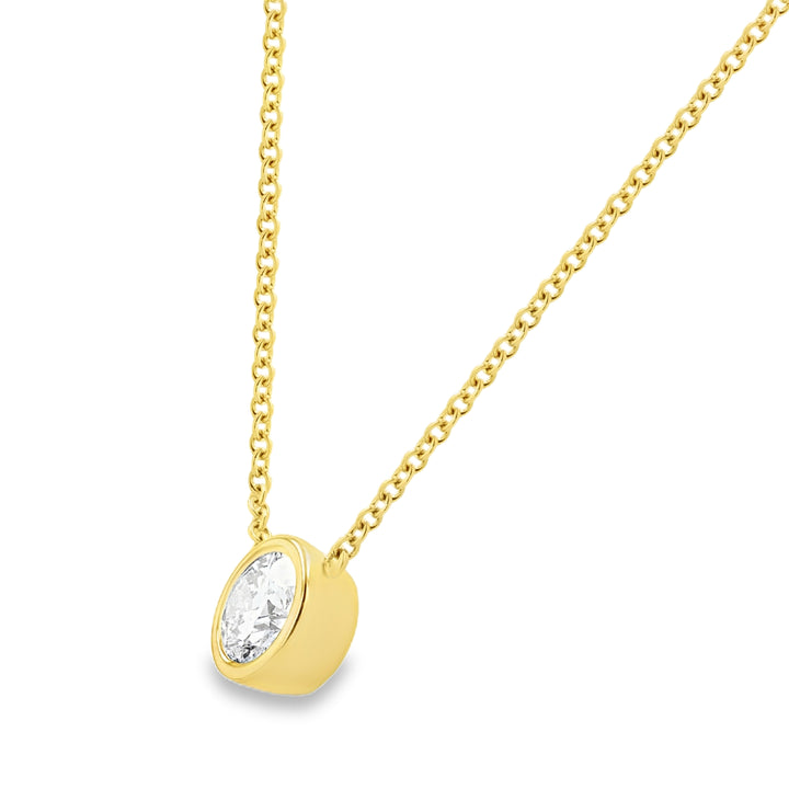 14kt Yellow Gold 1.00ct Lab-Grown Diamond Bezel Pendant