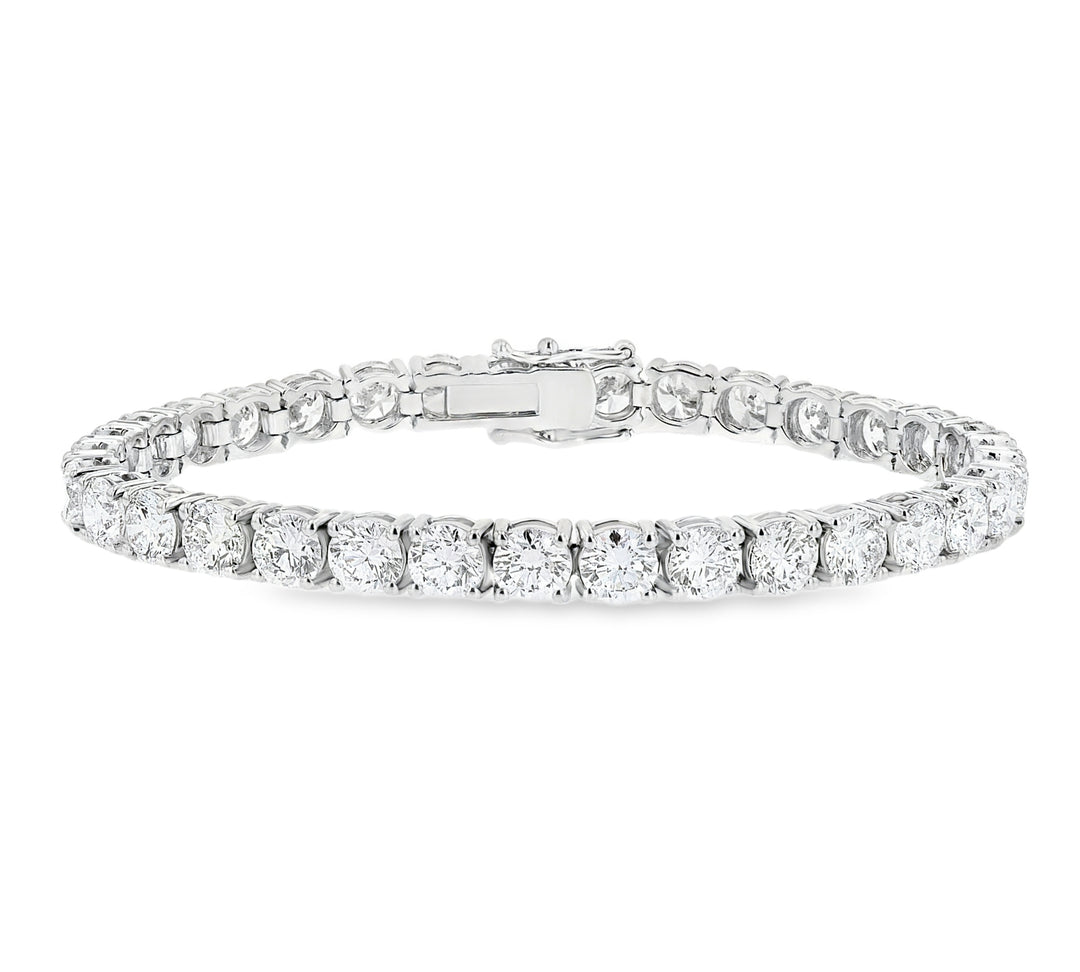 14K White Gold 16.51ct Lab-Grown Diamond Tennis Bracelet