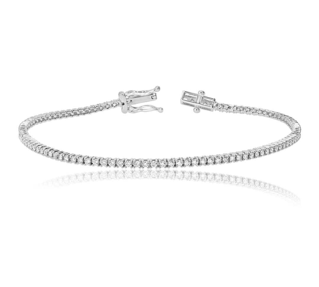 Elegant 1.05ct Diamond Tennis Bracelet in 14K White Gold