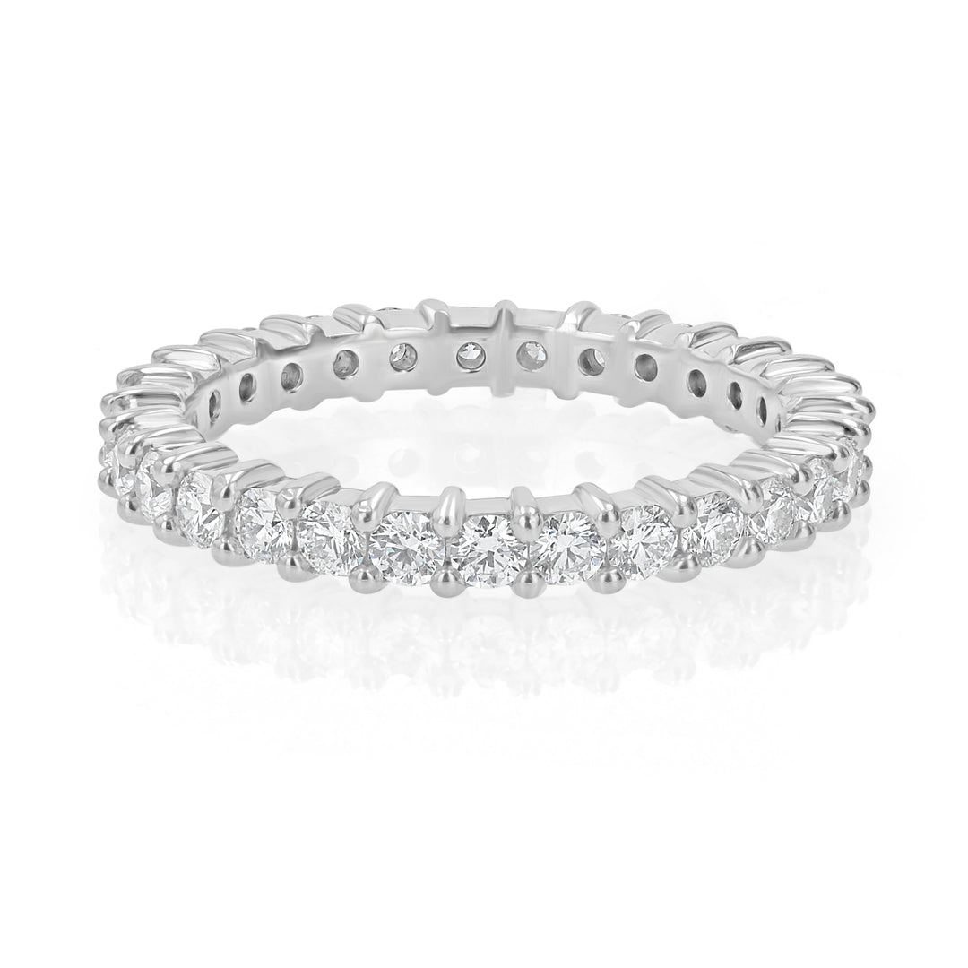 Platinum Shared-Prong Eternity Band 29 Diamonds 1.08ctw
