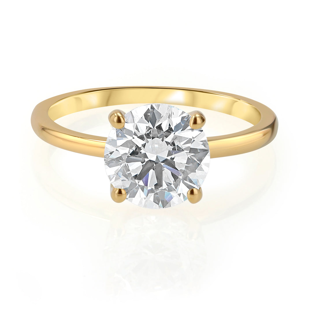 14K Yellow Gold 2.03ct Lab-Grown Diamond Hidden Halo Ring