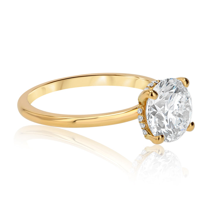 14K Yellow Gold 2.03ct Lab-Grown Diamond Hidden Halo Ring