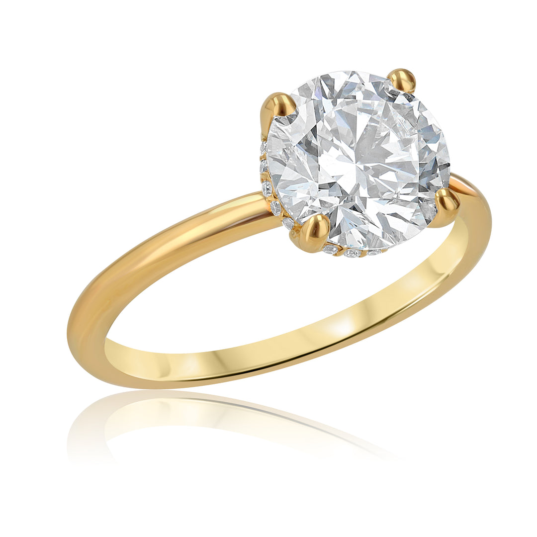 14K Yellow Gold 2.03ct Lab-Grown Diamond Hidden Halo Ring