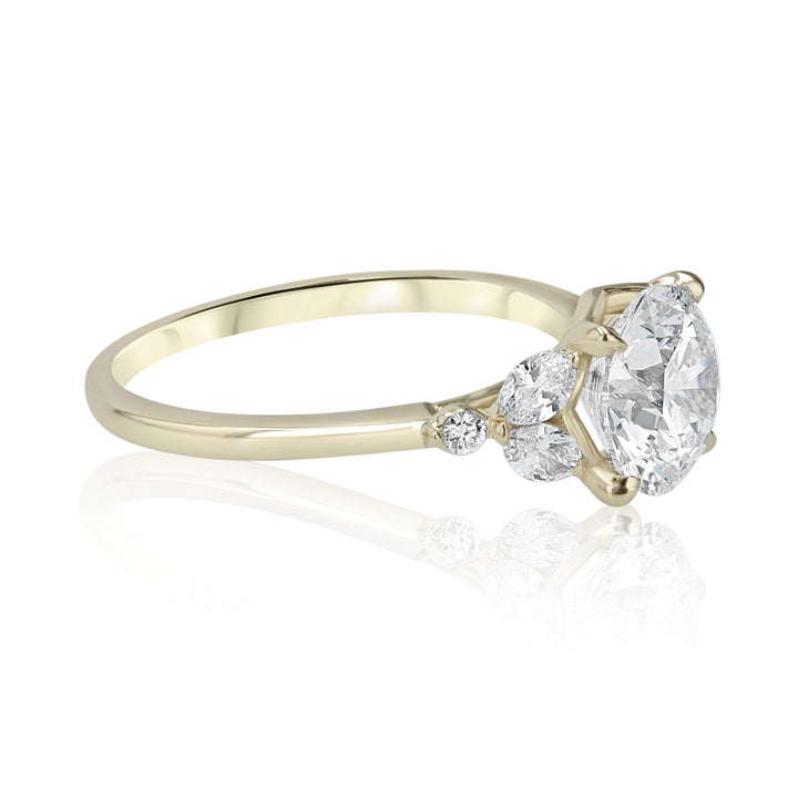 14K White Gold 1.80ct Lab-Grown Diamond Ring with Accent Diamonds