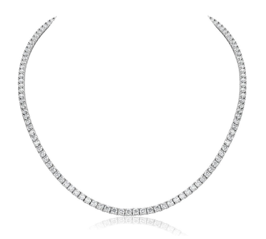 7.02ct Diamond Tennis Necklace 14kt White Gold