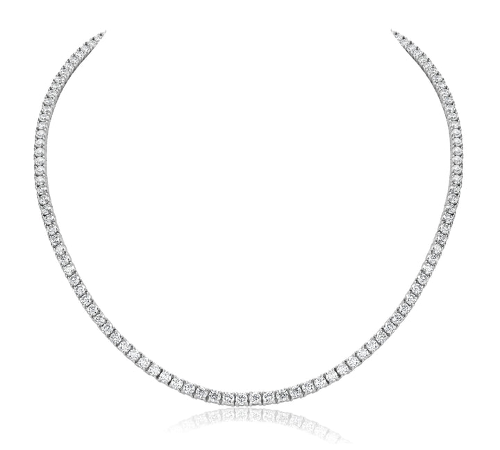 7.02ct Diamond Tennis Necklace 14kt White Gold