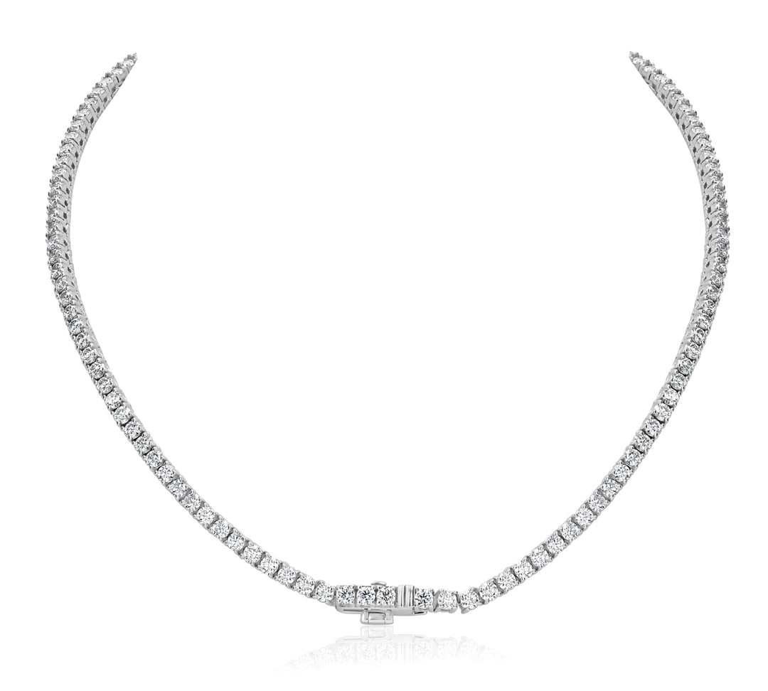 7.02ct Diamond Tennis Necklace 14kt White Gold
