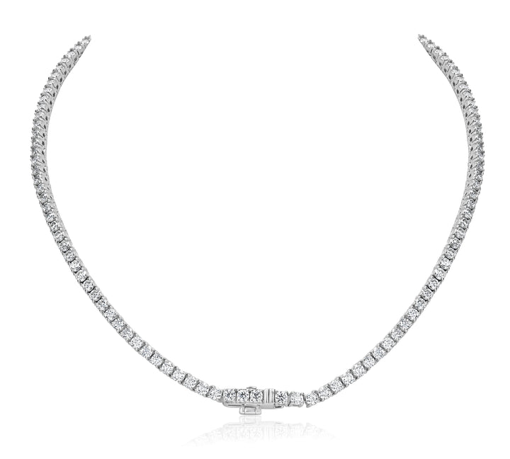 7.02ct Diamond Tennis Necklace 14kt White Gold