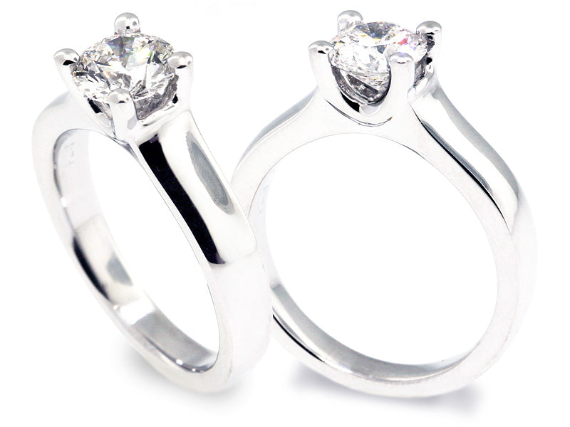 Heavy Arista Platinum Solitaire Engagement | Washington Diamond