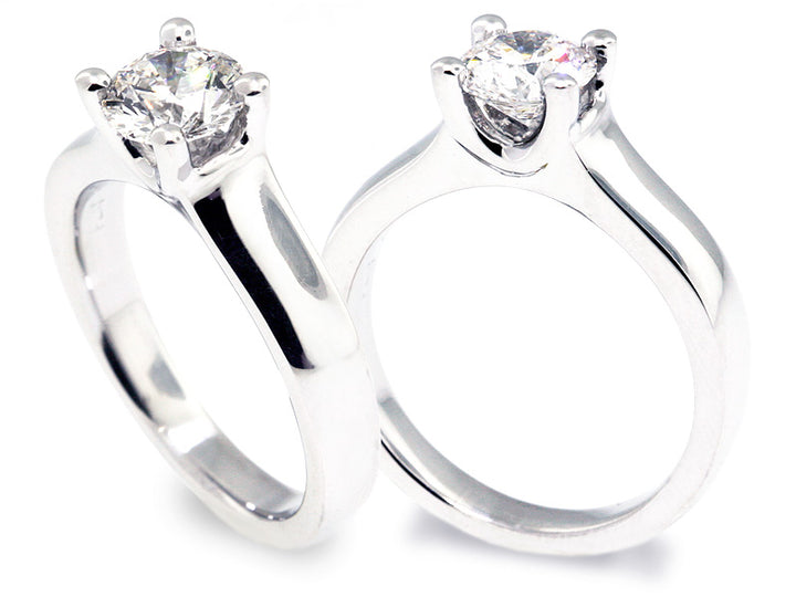 Heavy Arista Platinum Solitaire Engagement | Washington Diamond