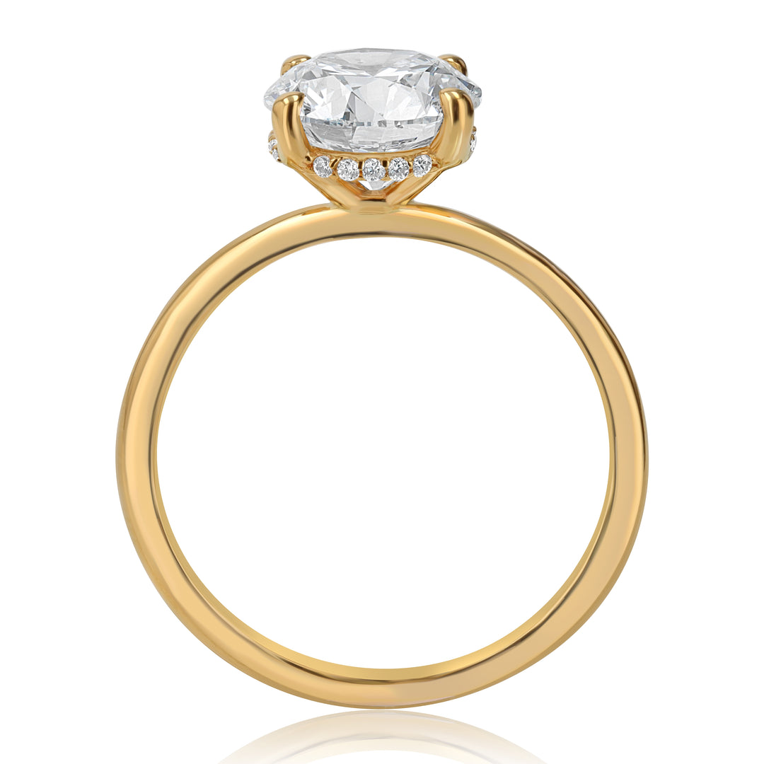 14K Yellow Gold 2.03ct Lab-Grown Diamond Hidden Halo Ring