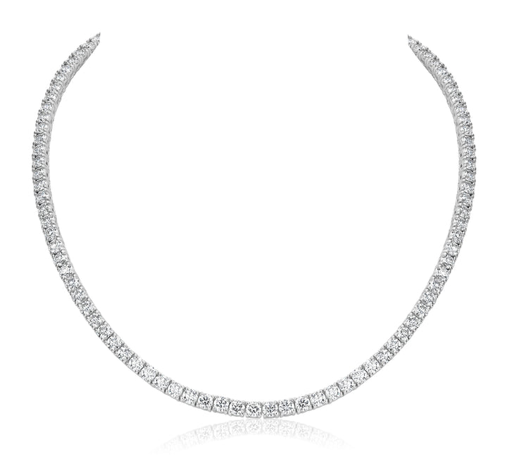 15.59ct Diamond Tennis Necklace 14K White Gold