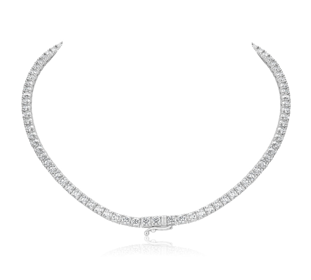 15.59ct Diamond Tennis Necklace 14K White Gold