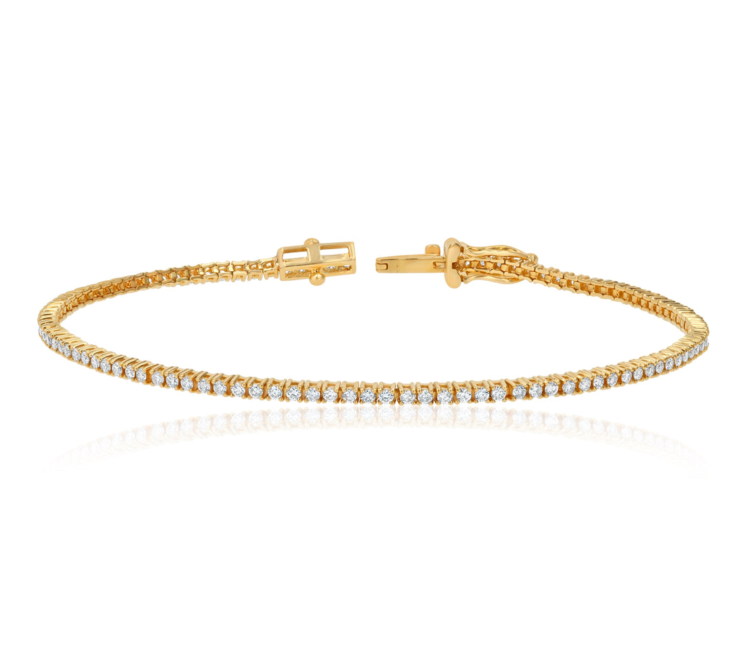 1.05ct 14kt Yellow Gold Diamond Tennis Bracelet