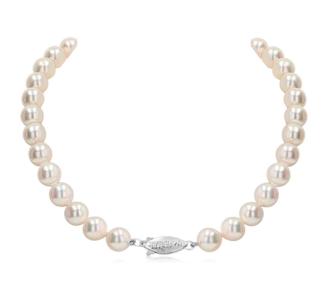 18" Akoya Pearl Necklace 8–8.5mm with 14KW Clasp