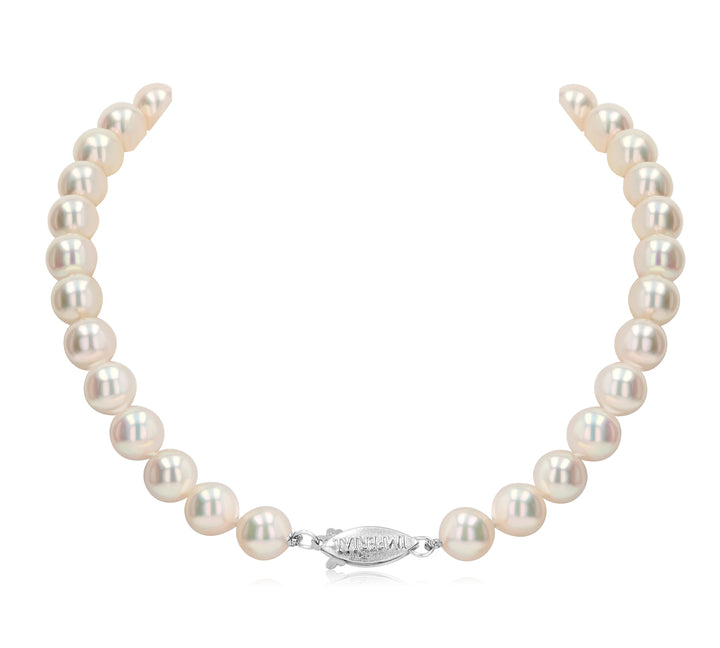 18" Akoya Pearl Necklace 8–8.5mm with 14KW Clasp